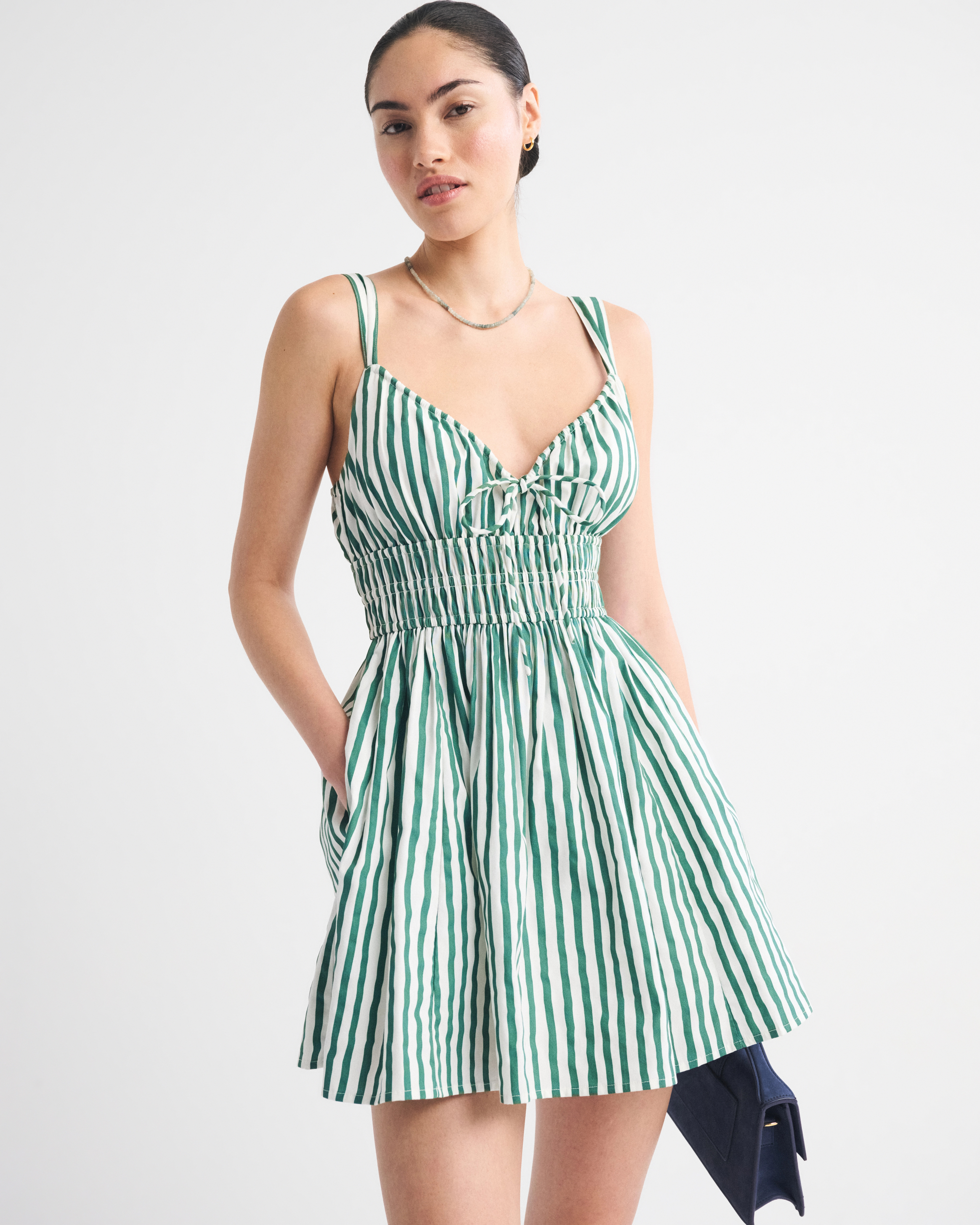 Bra-Free Smocked Tie-Front Skort | Abercrombie & Fitch (US)