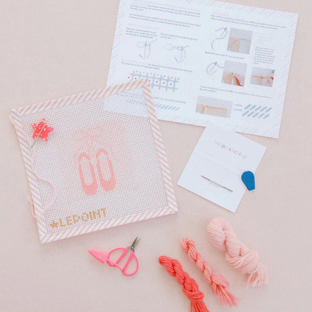 Needlepoint Kit for Kids - Ballet Slipper | Greystone Needlepoint