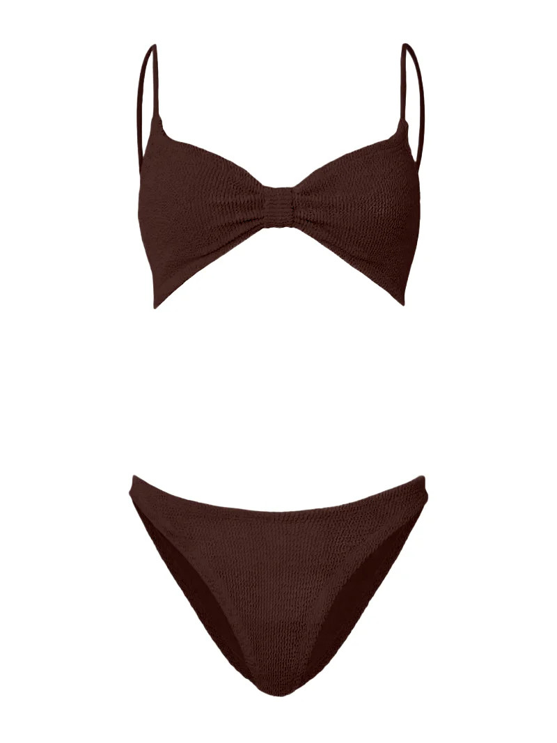 Alicia Bikini In Metallic Chocolate | Over The Moon