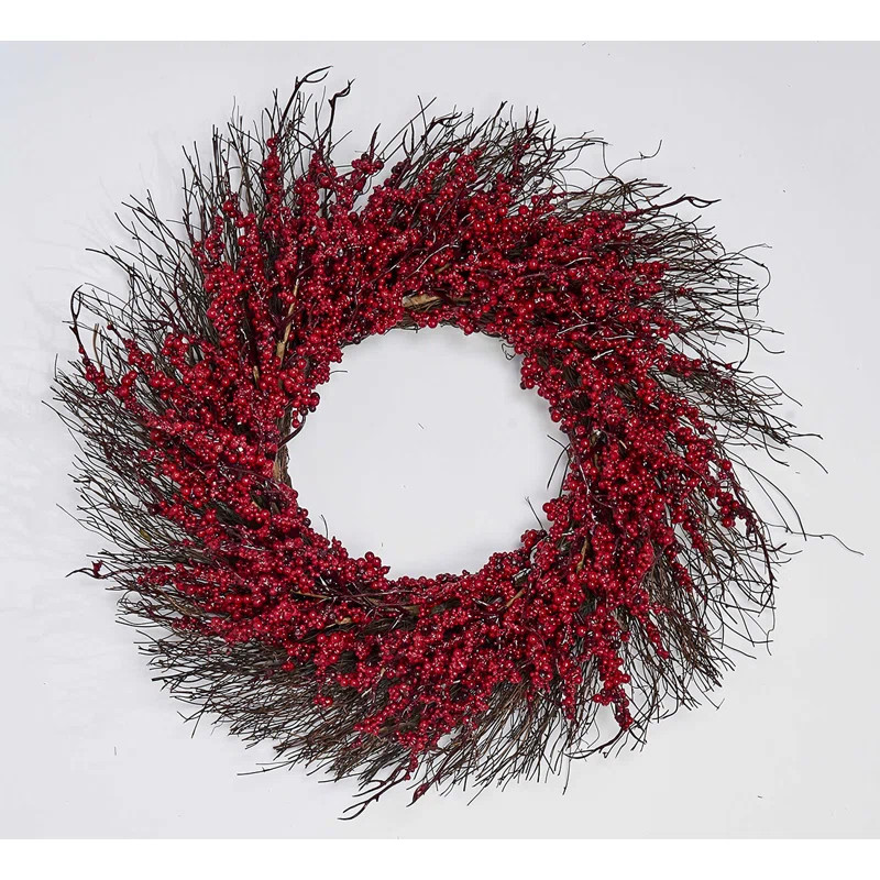 22" Berry Wreath on Twig Base | Wayfair North America