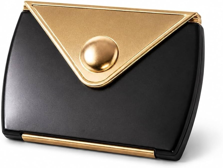 Black & Gold Compact Mirror for Women, 2X Magnifying Makeup Mirror, Portable Purse Mirror, Elegan... | Amazon (US)