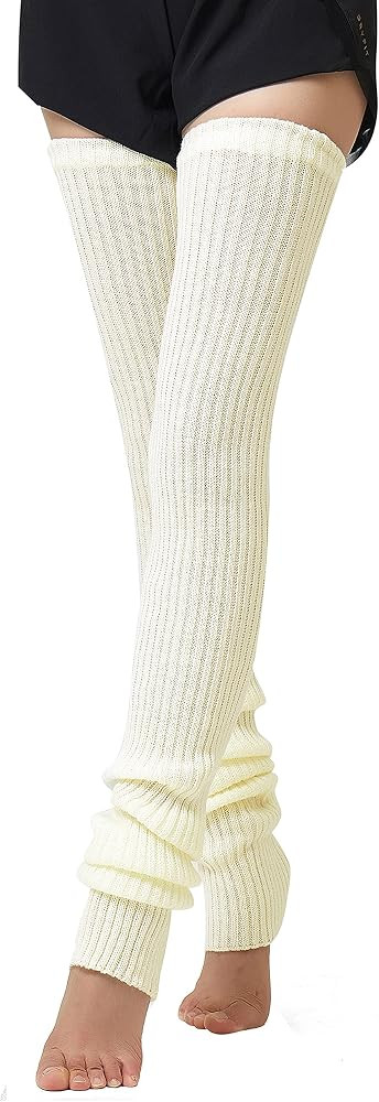 Henwarry 27 or 34 Inch Length Leg Warmers Knit Over the Knee Extra Long Winter Soft Thick Thigh H... | Amazon (US)