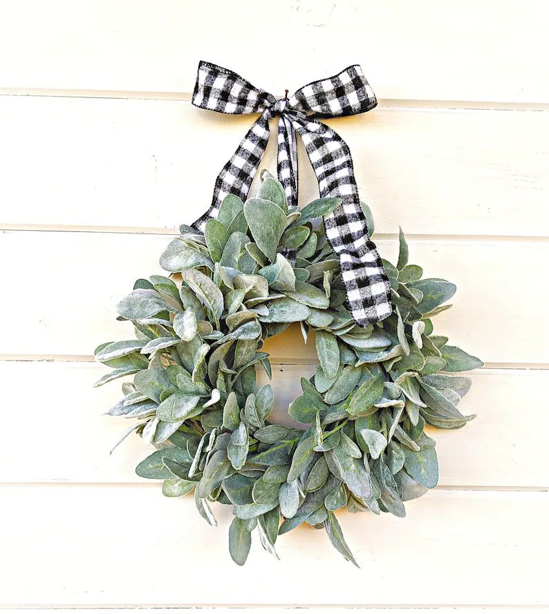 MINI Lambs Ear Wreath-Small Wreath-Lambs Ear Wreath-Window | Etsy | Etsy (US)