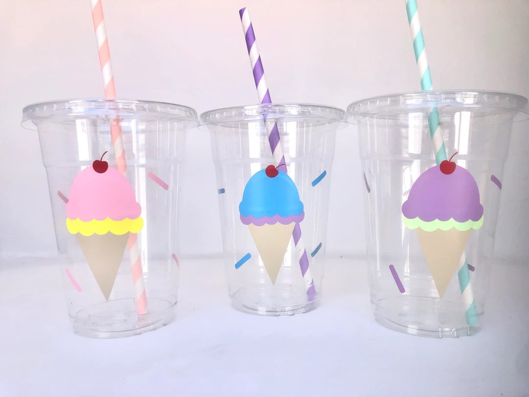 Ice Cream Party Cups, Ice Cream Birthday Party, Ice Cream Supplies, Disposable Party Cups, Ice Cr... | Etsy (US)