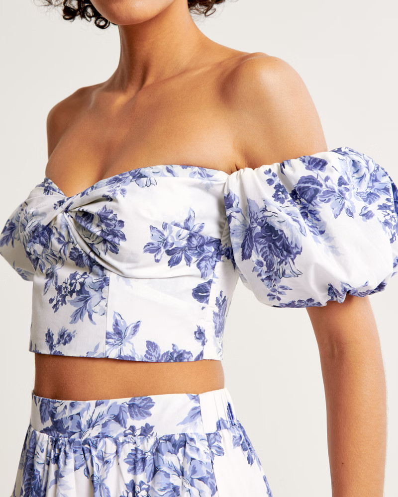 Poplin Off-The-Shoulder Set Top | Abercrombie & Fitch (US)