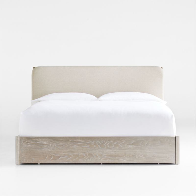 Casa King White Storage Bed with Outlet + Reviews | Crate and Barrel | Crate & Barrel