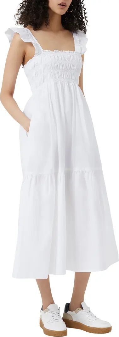 French Connection Isla Smocked Organic Cotton Midi Dress | Nordstrom | Nordstrom