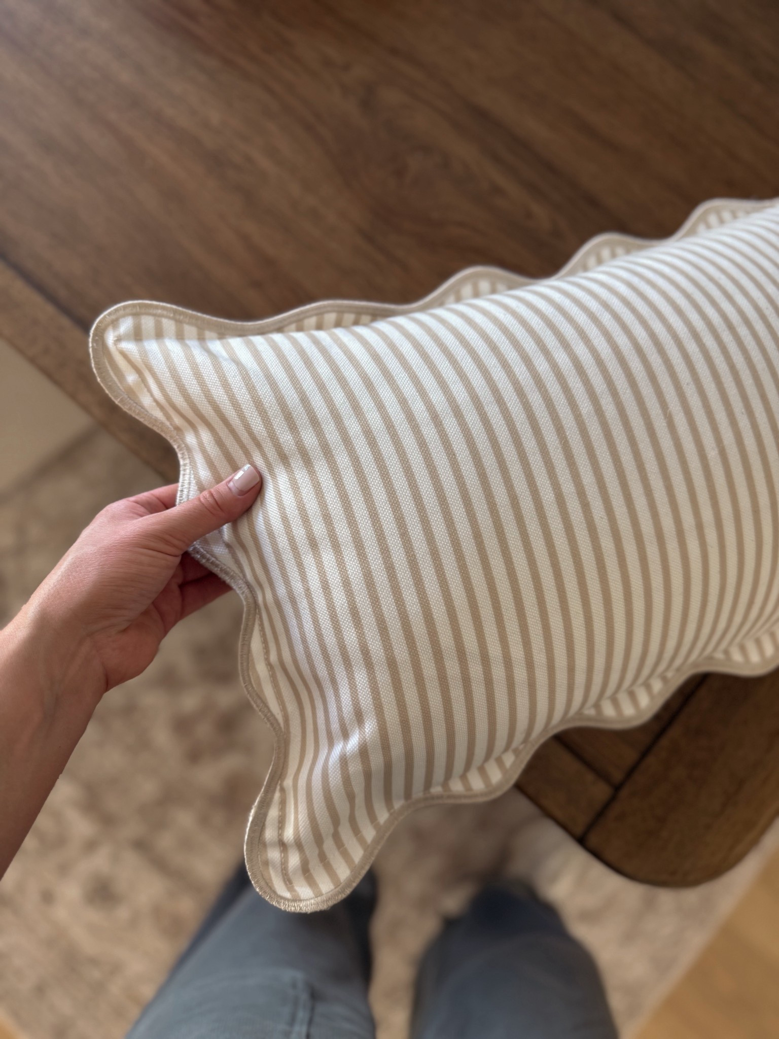 Found the cutest indoor/outdoor throw pillow on Amazon! Can't go wrong with stripes and scallops 🤍

#LTKSaleAlert #LTKSeasonal #LTKHome