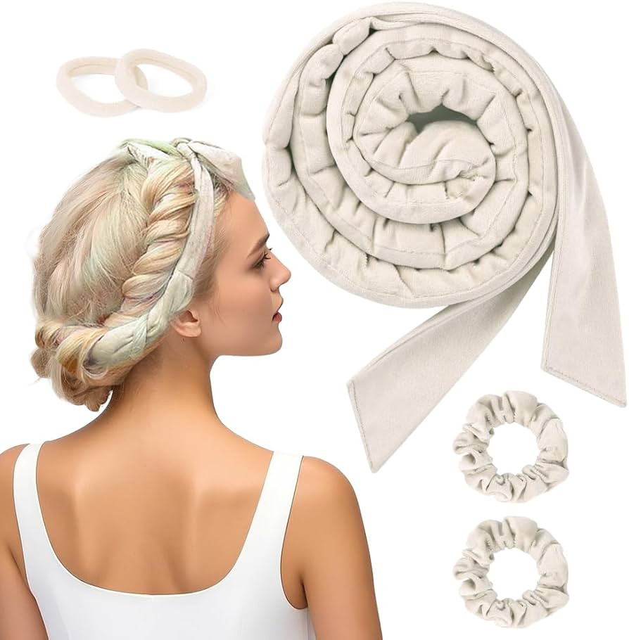 Heatless Curlers Headband, 5PCS No Heat Hair-Curlers and Rollers, Soft Sleep Overnight Hair-Curls... | Amazon (UK)
