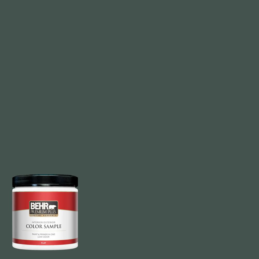 BEHR PREMIUM PLUS 8 oz. #460F-7 Hazel Woods Flat Interior/Exterior Paint and Primer in One Sample... | The Home Depot
