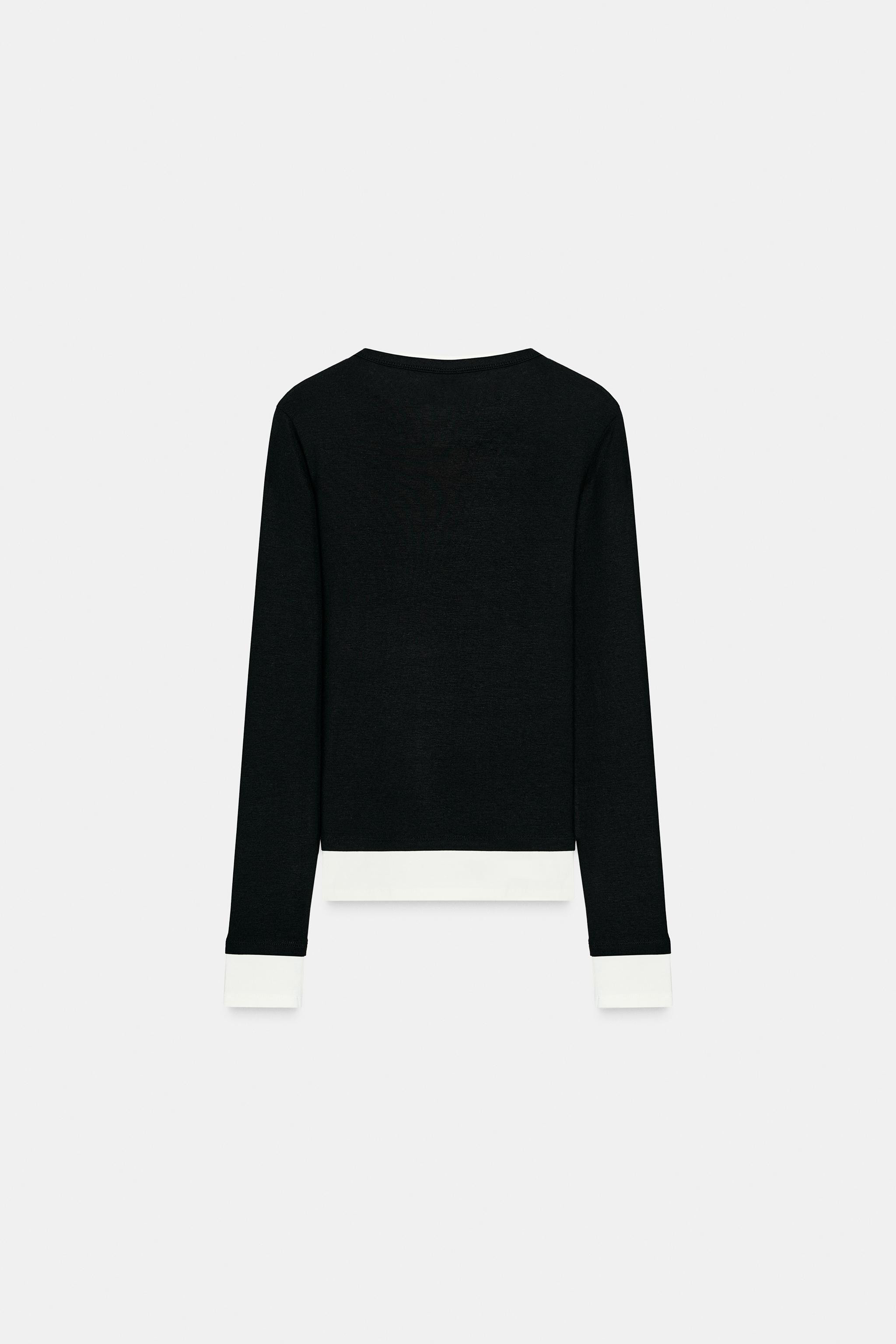 MOCK LAYER CONTRAST T-SHIRT | Zara AU