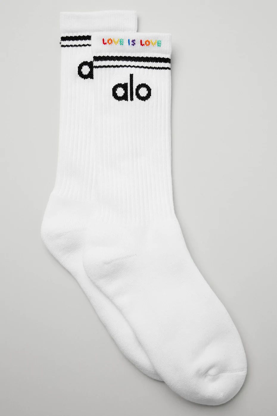 Alo YogaÅ½ | Pride Throwback Socks in White, Size: Small | Alo Yoga