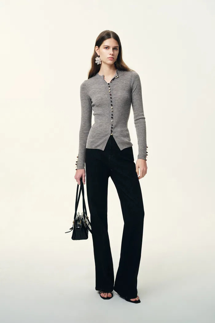 Kaia Slim Fitted Top in Dense Rib Knit | Fabrique