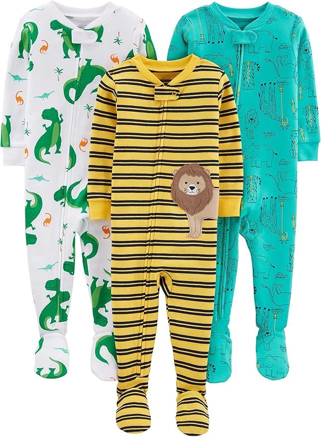 Simple Joys by Carter's Boys' 3-Pack Snug Fit Footed Cotton Pajamas | Amazon (US)