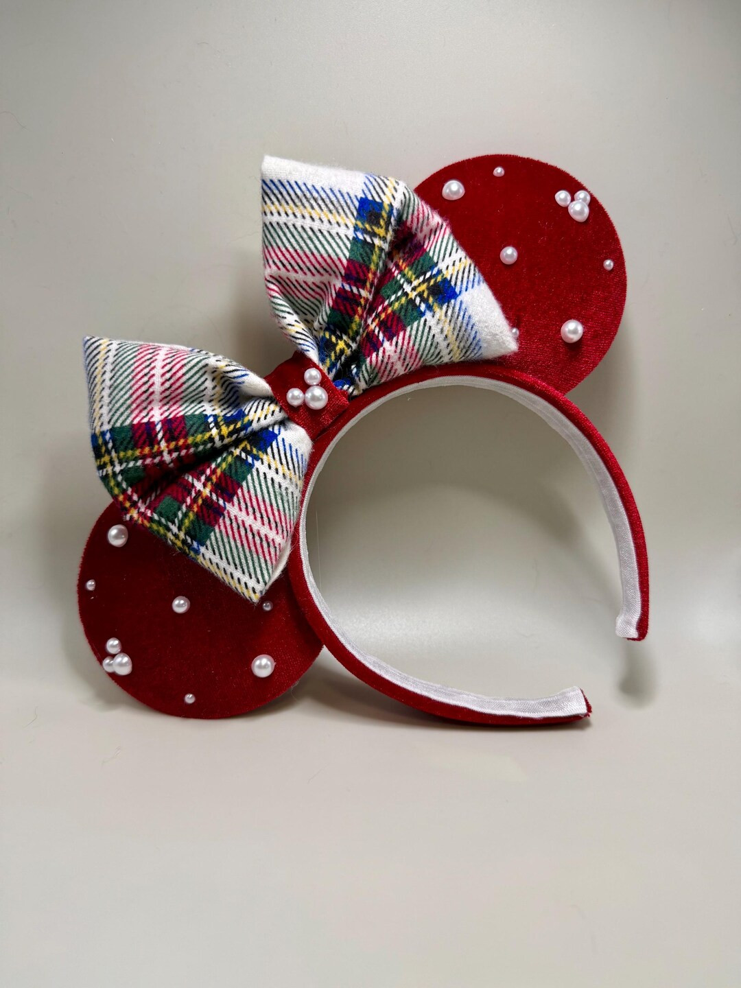Red Velvet Holiday Ears With Pearls - Christmas Ears - Etsy | Etsy (US)