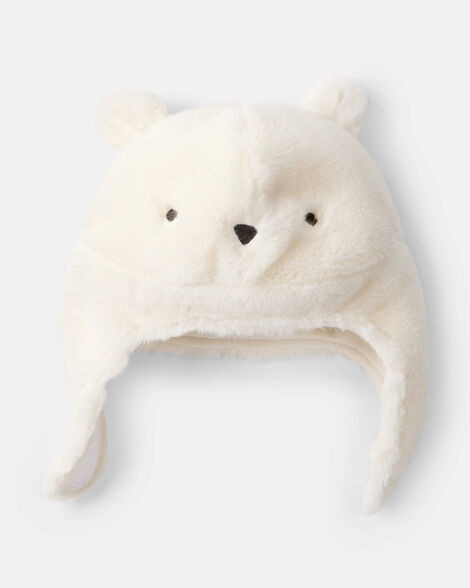 Baby Polar Bear Winter Trapper Hat - White | Carter's Inc