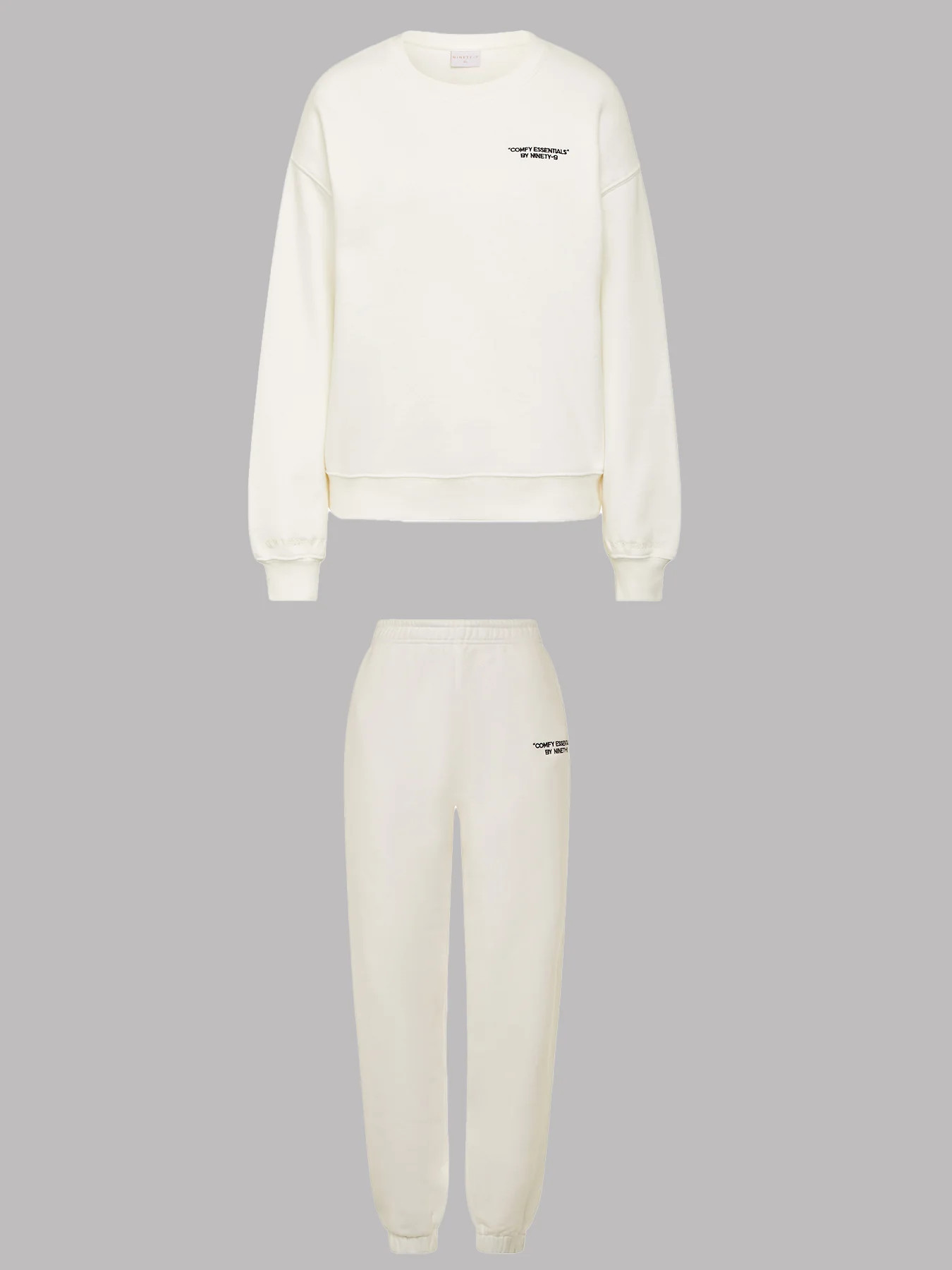 SET - ESSENTIALS - SWEATSHIRT AND SWEATPANTS • OFF-WHITE | Ninety-9