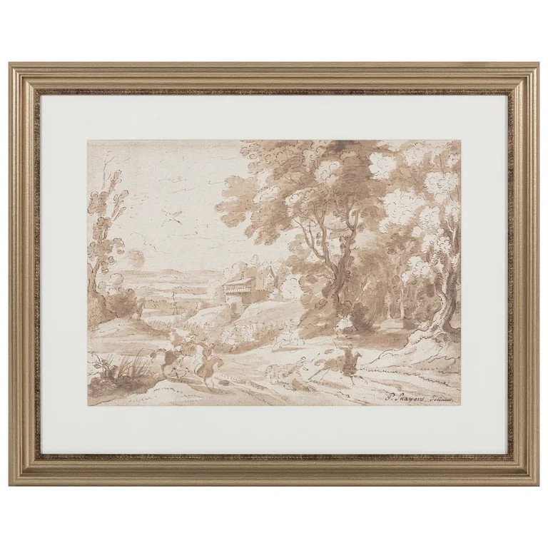 My Texas House Landscape with Horsemen Vintage Framed Art 20x16 | Walmart (US)