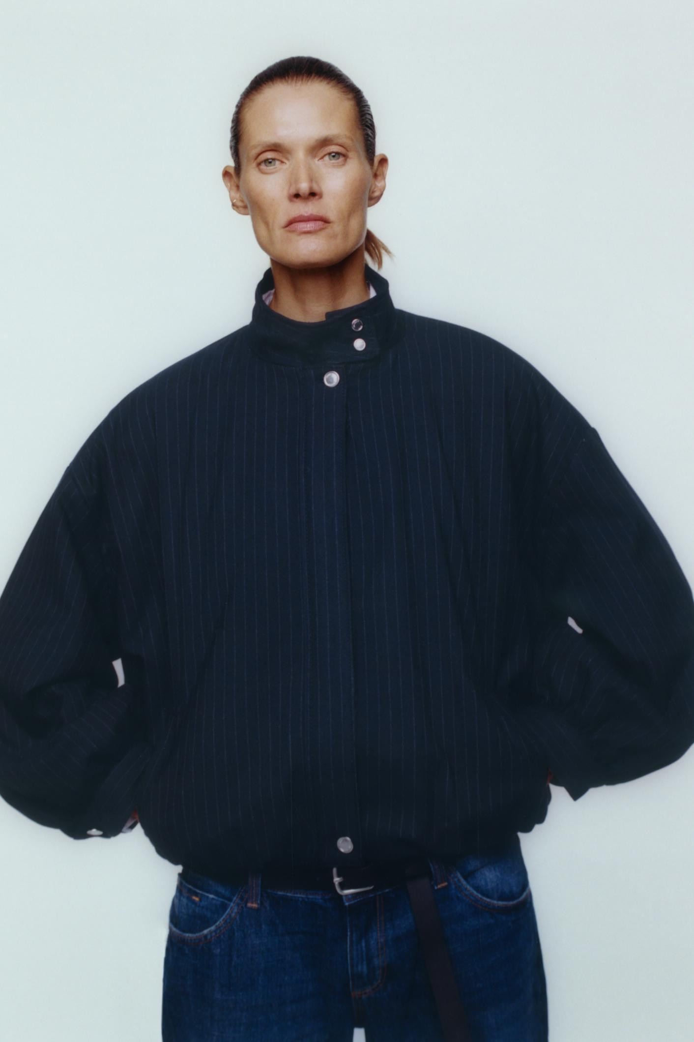 PINSTRIPED BOMBER JACKET | Zara US