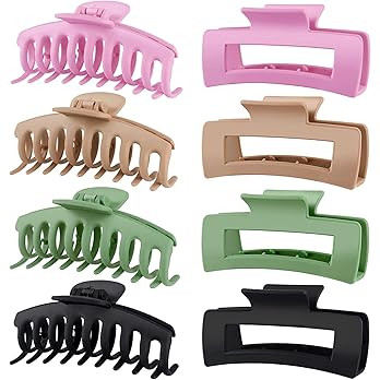 TOCESS 8 Pack Big Hair Claw Clips for Women Large Claw Clip for Thin Thick Curly Hair 90's Strong... | Amazon (US)