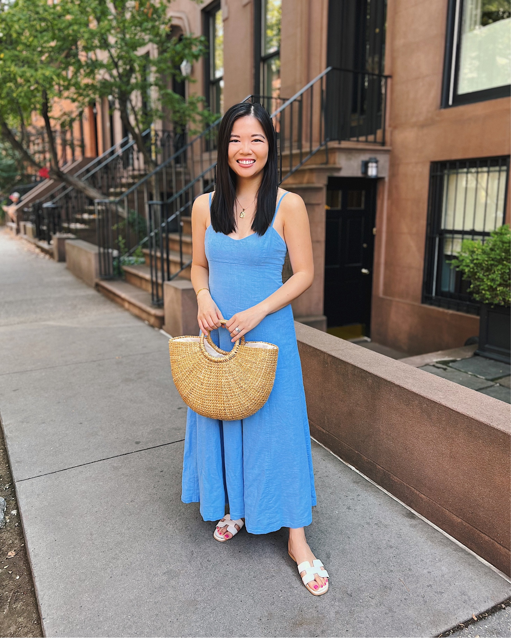 Light blue maxi dress with pockets (XSP)
Light blue dress
Blue linen dress
Straw tote bag
Straw bag
White sandals
Hermes Oran dupe
White slide sandals
Summer dress
Summer outfit
Vacation dress
Abercrombie 

#LTKSeasonal #LTKunder100 #LTKstyletip