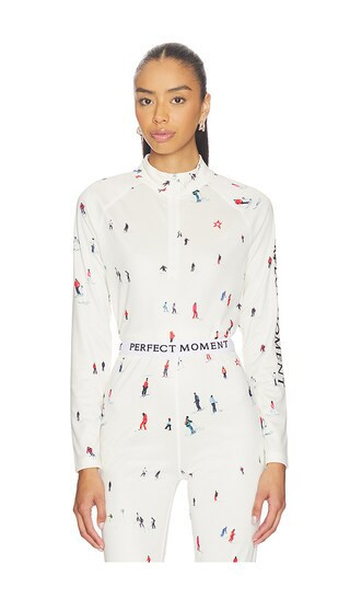 Perfect Moment 1/4 Zip Base Layer Top in White. - size S | Revolve Clothing (Global)