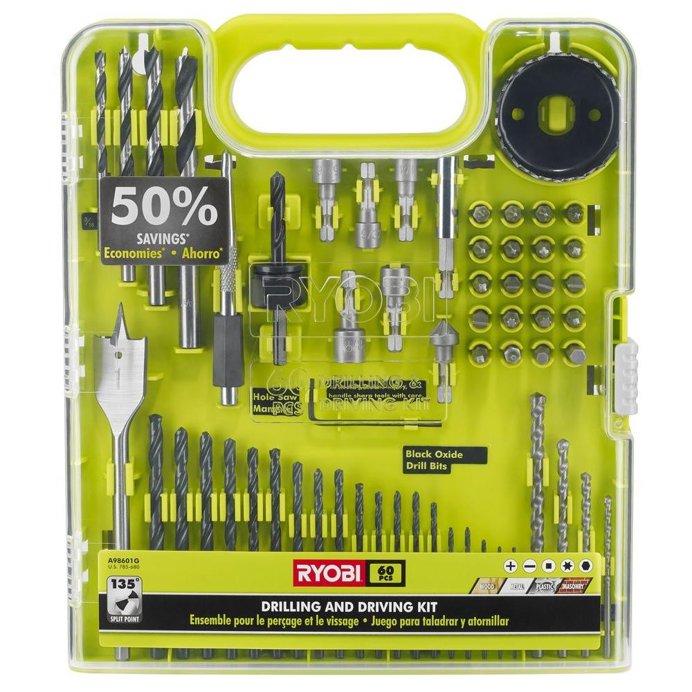 Multi-Material Drill and Drive Kit (60-Piece) | The Home Depot