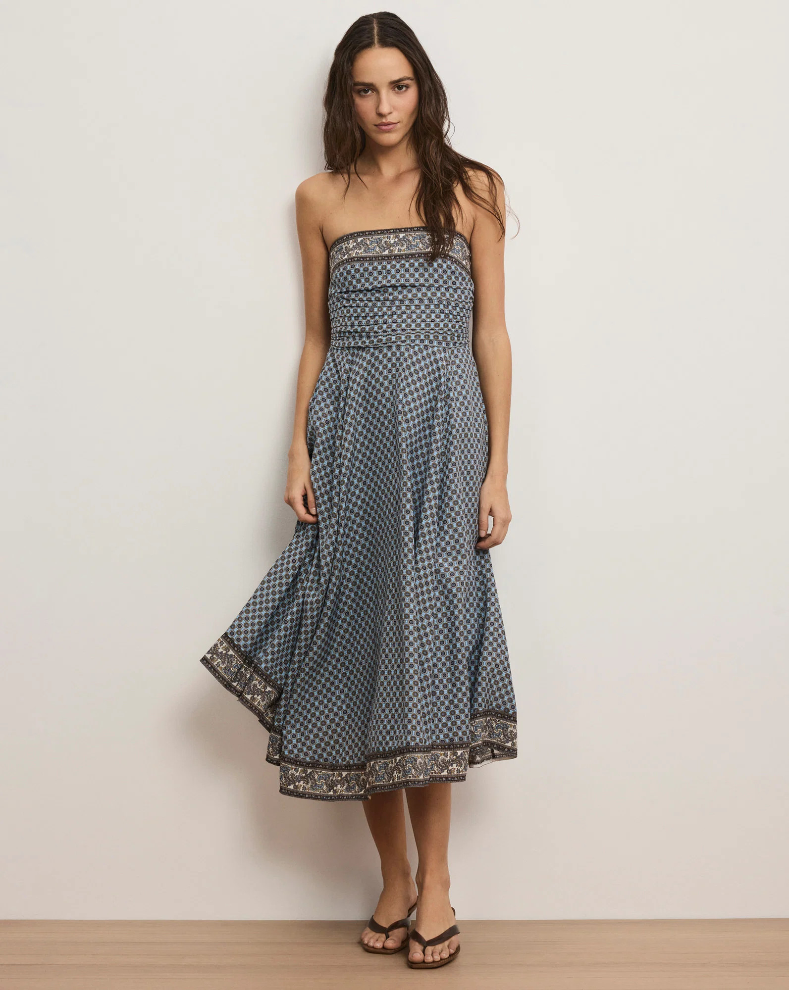 Lana Scarf-Print Midi Dress in Blue Jay Multi | Veronica Beard | Veronica Beard