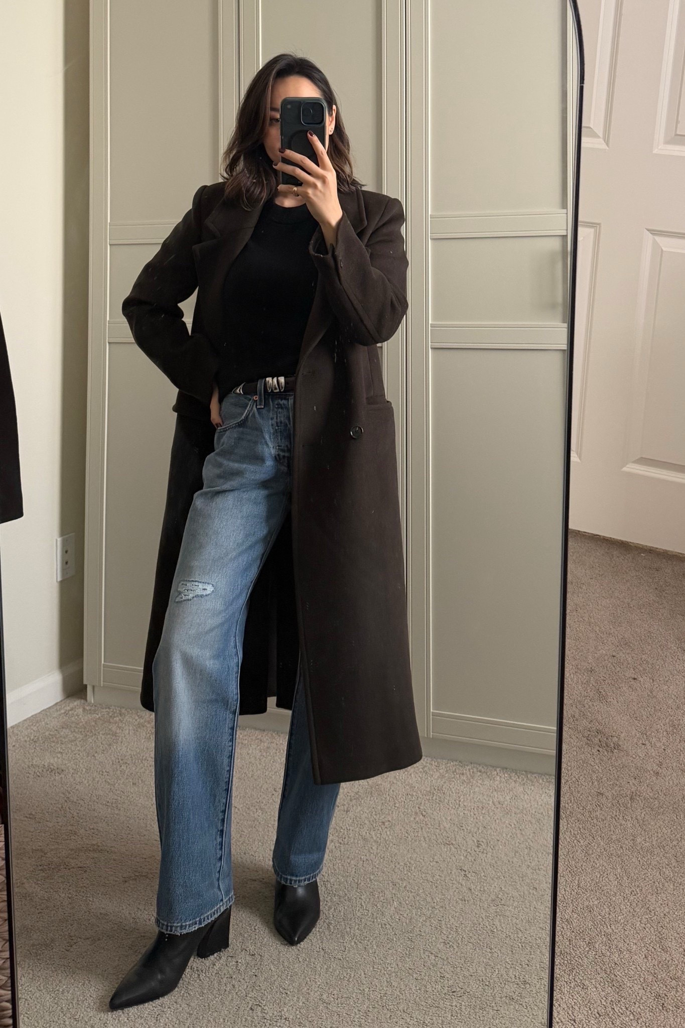 Easy Elevated winter outfit

Mango coat xs a favorite tailored coat 
Levi’s 90s selvedge jeans - tts non stretch. On major sale under $65! If between sizes go up since they keep their shape 

#LTKSaleAlert #LTKootd
