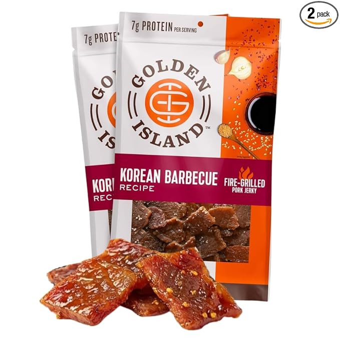 Golden Island Pork Jerky Korean BBQ Flavored, Specialty Meat Snack, Gluten Free with Korean Barbe... | Amazon (US)