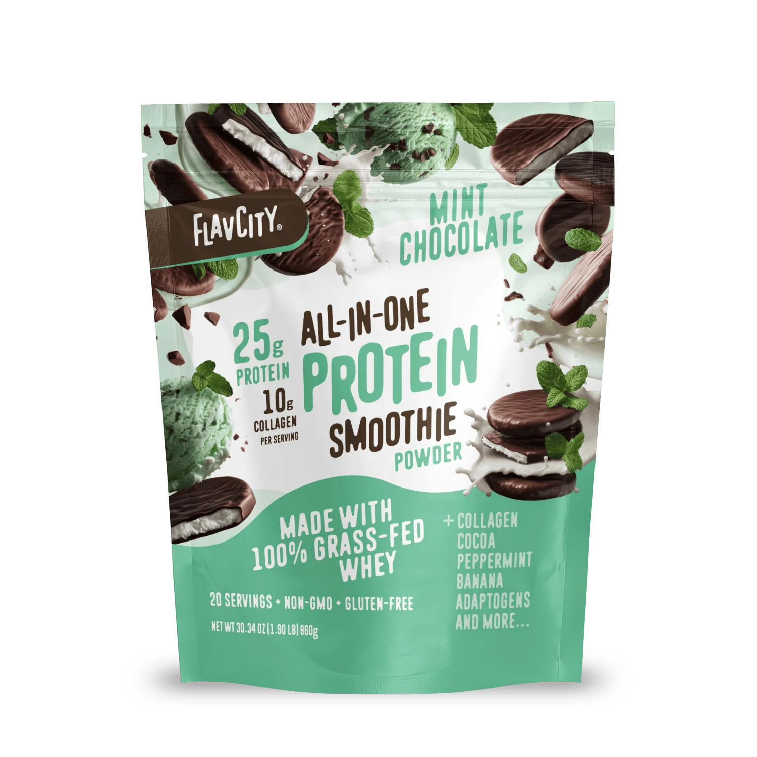 Mint Chocolate Protein Smoothie Powder | FlavCity | FlavCity