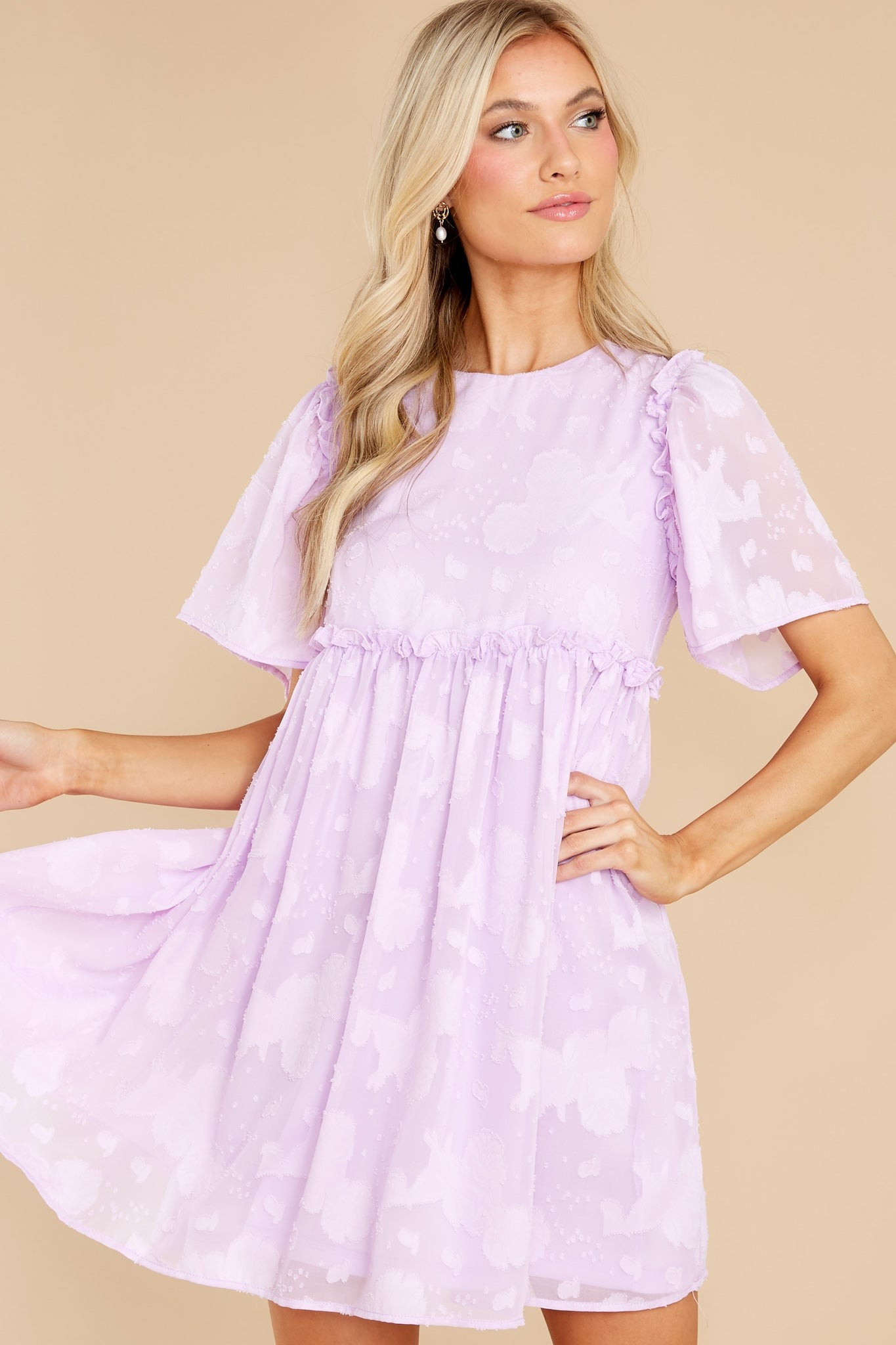 It's Your Turn Lavender Floral Print Dress | Red Dress 