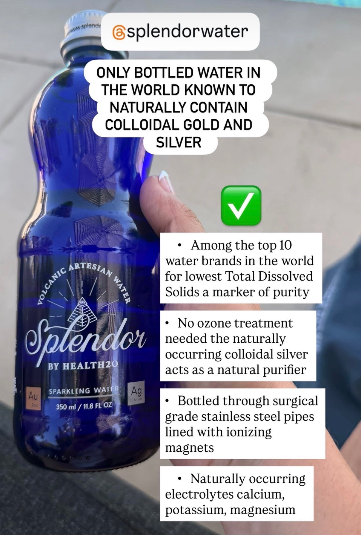 Sourced from an ancient volcanic aquifer in the rainforest of Ecuador, naturally containing colloidal gold and silver, and bottled through surgical grade stainless steel pipes. One of the top 10 purest waters in the world by Total Dissolved Solids. Certified B Corp and packaged in 100% recycled materials. Water has never felt this intentional.

I found this at the Erewhon Glendale grand opening but you do not need to make the trip. I have it linked below so you can grab it on Amazon. 

#SplendorWater #VolcanicWater#Health2O #CleanWater #LowToxLiving #BCorp #PureWater #ColloidalSilver #CleanLiving #LowToxFood

#LTKselfcare #LTKfoodie