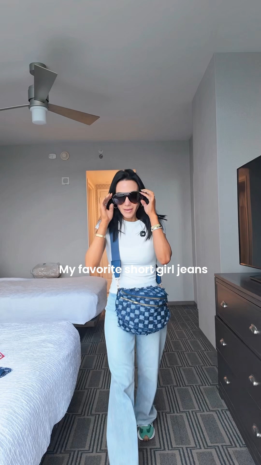My favorite short girl denim pistola the t shirt is target and it’s so good but sheer - Amazon denim crossbody love 

#LTKPetite #LTKootd
