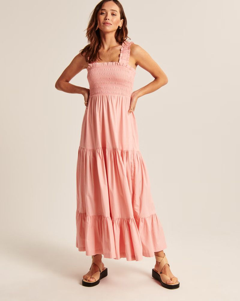 Women's Smocked Bodice Easy Maxi Dress | Abercrombie - Spring Outfits | Abercrombie & Fitch (US)