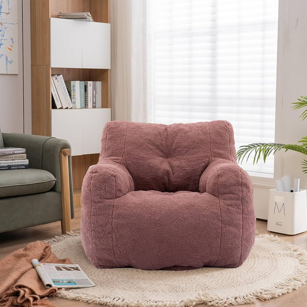 Recaceik Bean Bag Chairs, Tufted Soft Stuffed Bean Bag Chair with Filler, Fluffy Lazy Sofa, Imper... | Amazon (US)