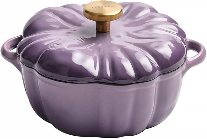 Enameled Cast Iron Dutch Oven with Lid, 1.32 qt Cute Halloween Decor Pumpkin Pot, Covered Dutch O... | Amazon (US)