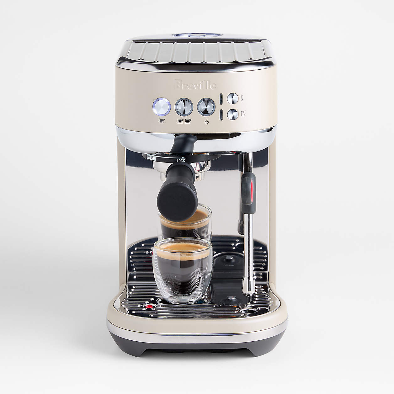 Breville Bambino Plus Espresso Machine in Almond Nougat + Reviews | Crate & Barrel | Crate & Barrel