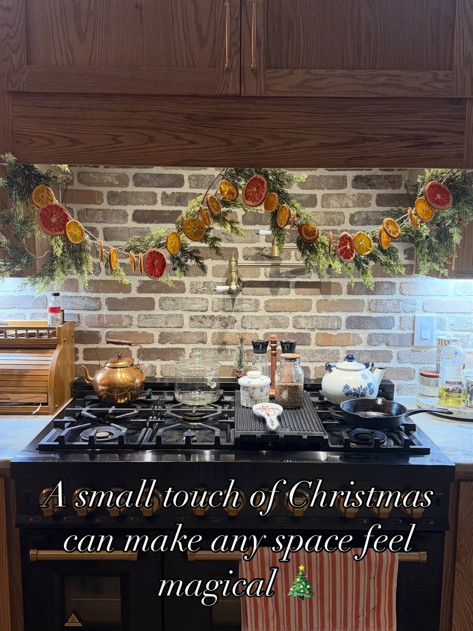 It’s amazing how just adding a little sparkling garland with some bright dried fruit garland can make your whole kitchen feel magical!  

#LTKCyberWeek #LTKHoliday #LTKHome