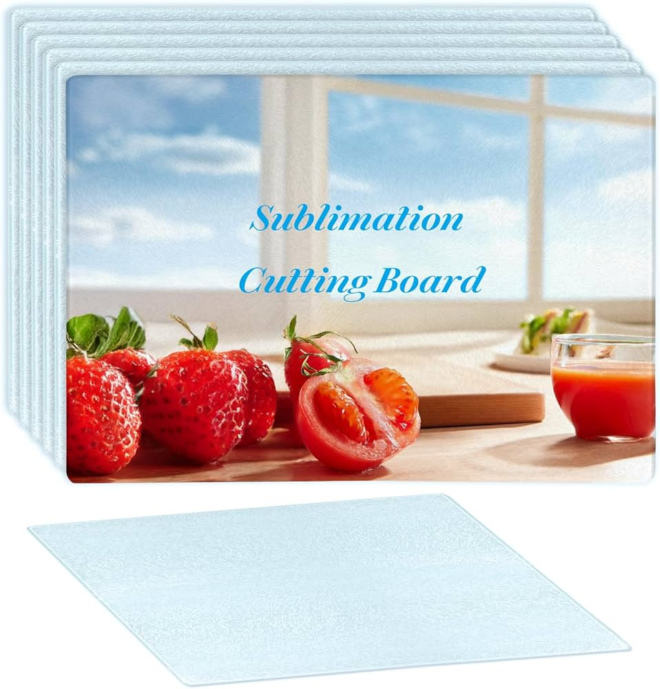 6 Pcs Sublimation Cutting Board Blanks, Textured Tempered Glass Cutting Boards For Kitchen, Anti ... | Amazon (US)