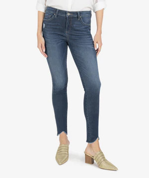 Connie High Rise Fab Ab Slim Fit Ankle Skinny, Petite (Hello Wash) | Kut From Kloth