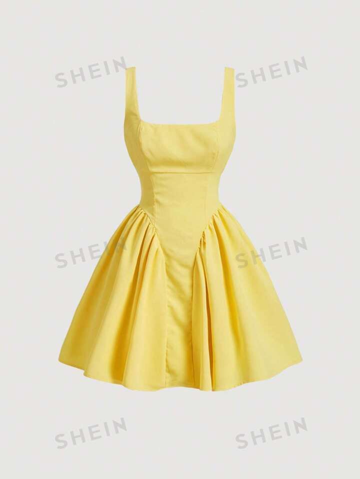 SHEIN MOD Vintage White Open Back Ladies' Dress | SHEIN