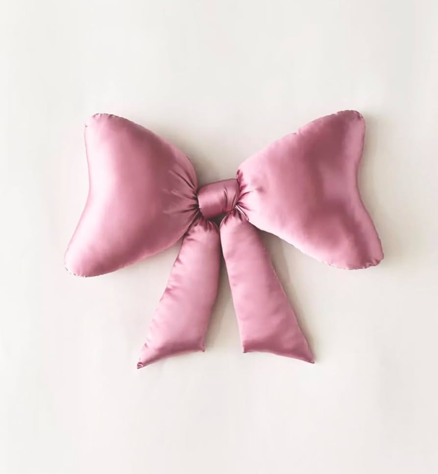 Bow Pillow - Big bow throw pillow - Bow shaped pillow - Silky satin - coquette decor - Bow room d... | Amazon (US)