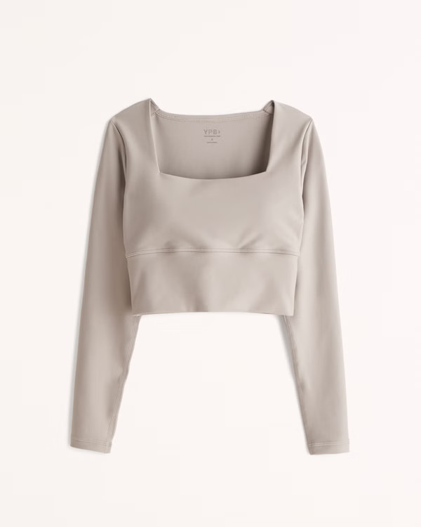 Women's YPB sculptLUX Long-Sleeve Slim Squareneck Top | Women's Active | Abercrombie.com | Abercrombie & Fitch (US)