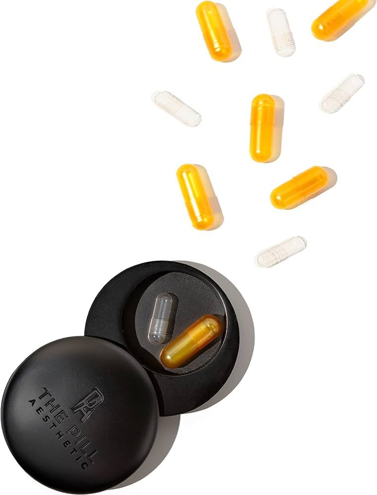 Travel Pill Case Private Pill Box The Pill Aesthetic Daily Metal Pill Organizer - for Fish Oil, C... | Amazon (US)