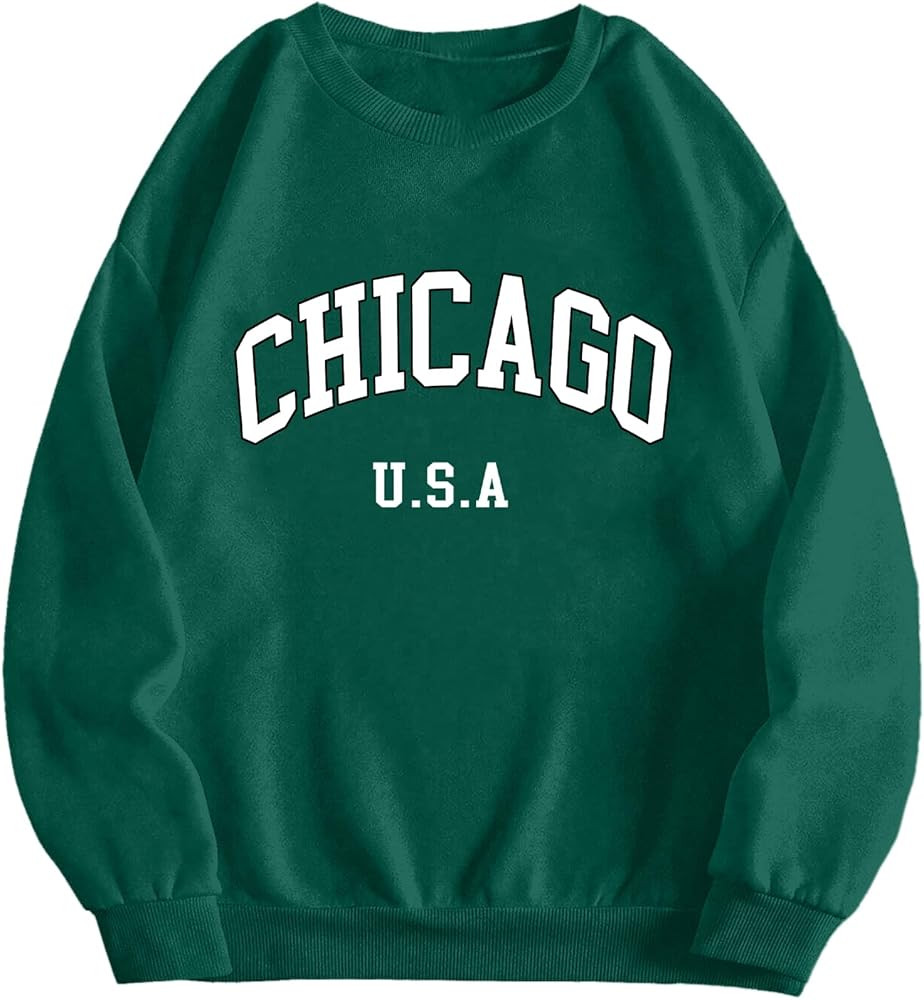 Hilinker Women's Graphic Crewneck Sweatshirts Casual Loose Long Sleeve Pullover Tops | Amazon (US)