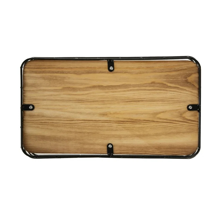 BHG Black Handcrafted Wire Basket with Wood Board Base | Walmart (US)