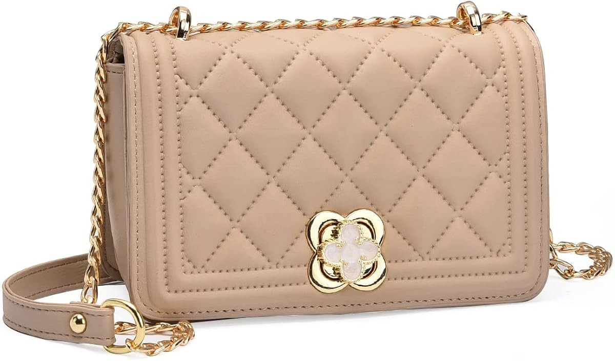 PS PETITE SIMONE Small Quilted Crossbody Bags for Women Quilted Shoulder Bag Purse Handbag with C... | Amazon (US)