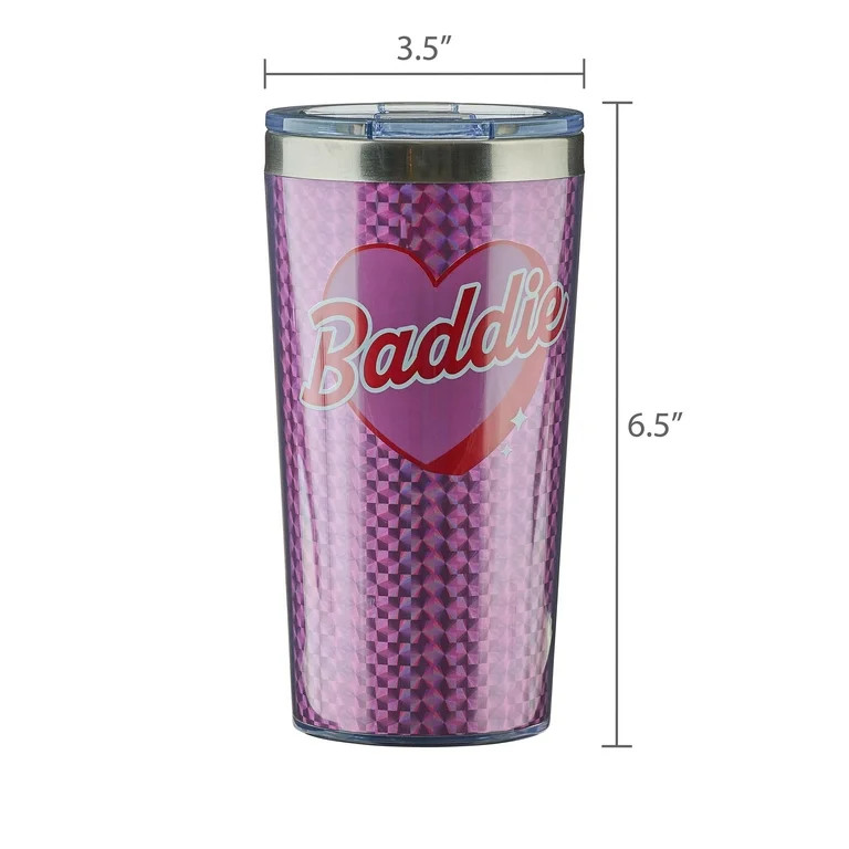 Baddie Coffee Tumbler, Pink, 16 fl oz, Valentine's Day by Way To Celebrate | Walmart (US)