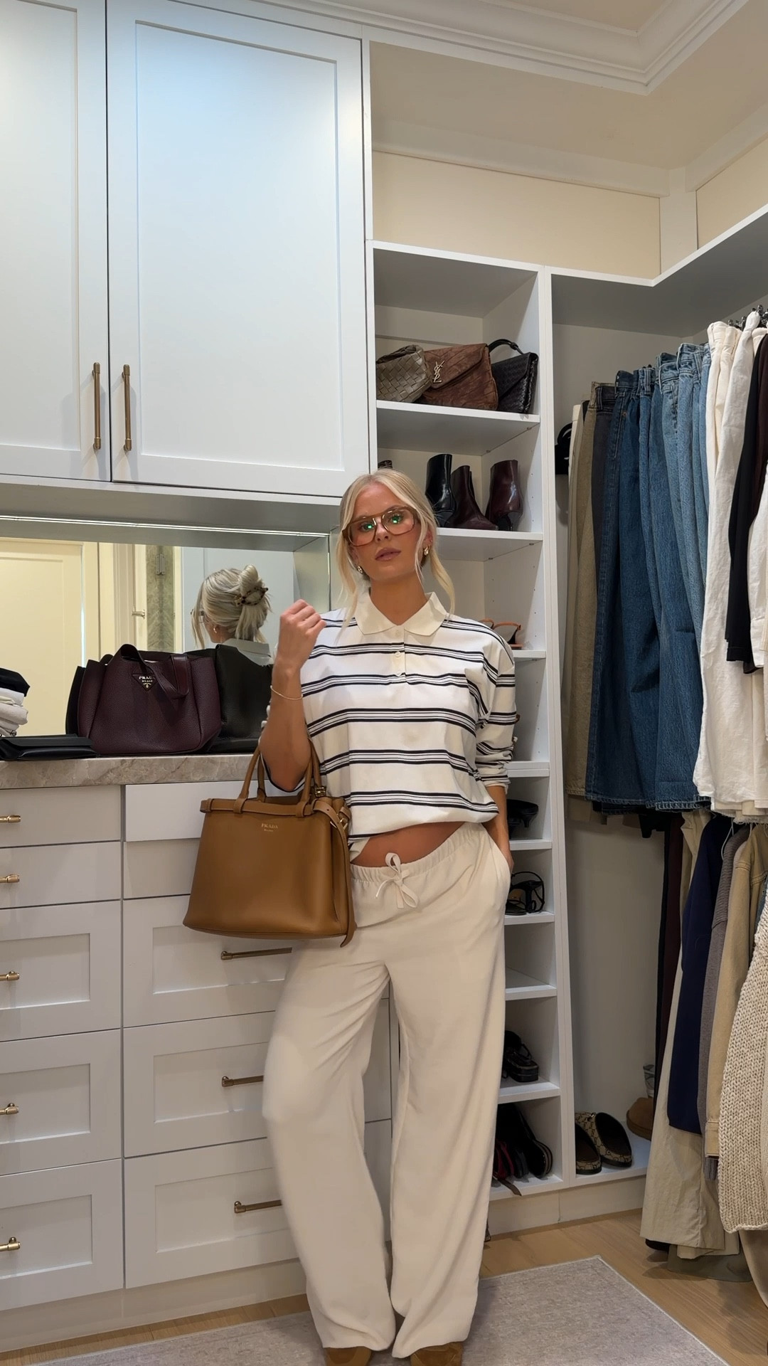 Wearing a medium in top (Lt Birch/ Dk Nght Nv), small reg in pants (light birch), shoes run tts ($$$, linked similar)! #kathleenpost

Spring transition outfit, errands outfit, school drop off, school pick up, airport outfit, lunch date outfit, chic but comfy look, bump friendly, maternity, viral Aritzia pant, lodge pants

#LTKSeasonal #LTKootd #LTKBump #LTKdayinmylife